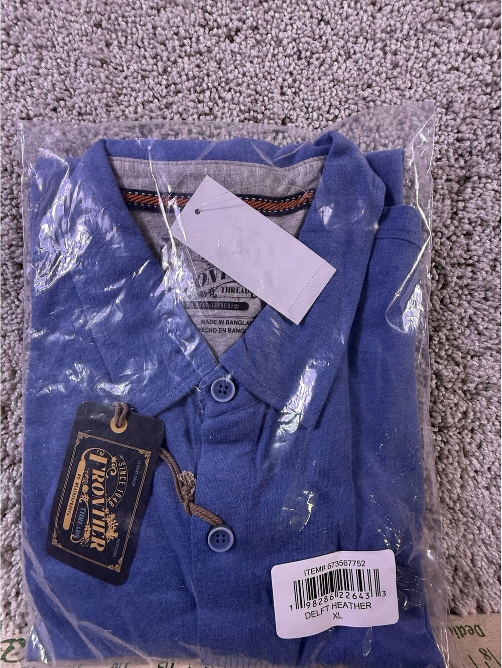NWT Weatherproof Frontier Short Sleeve Polo Size XL Blue